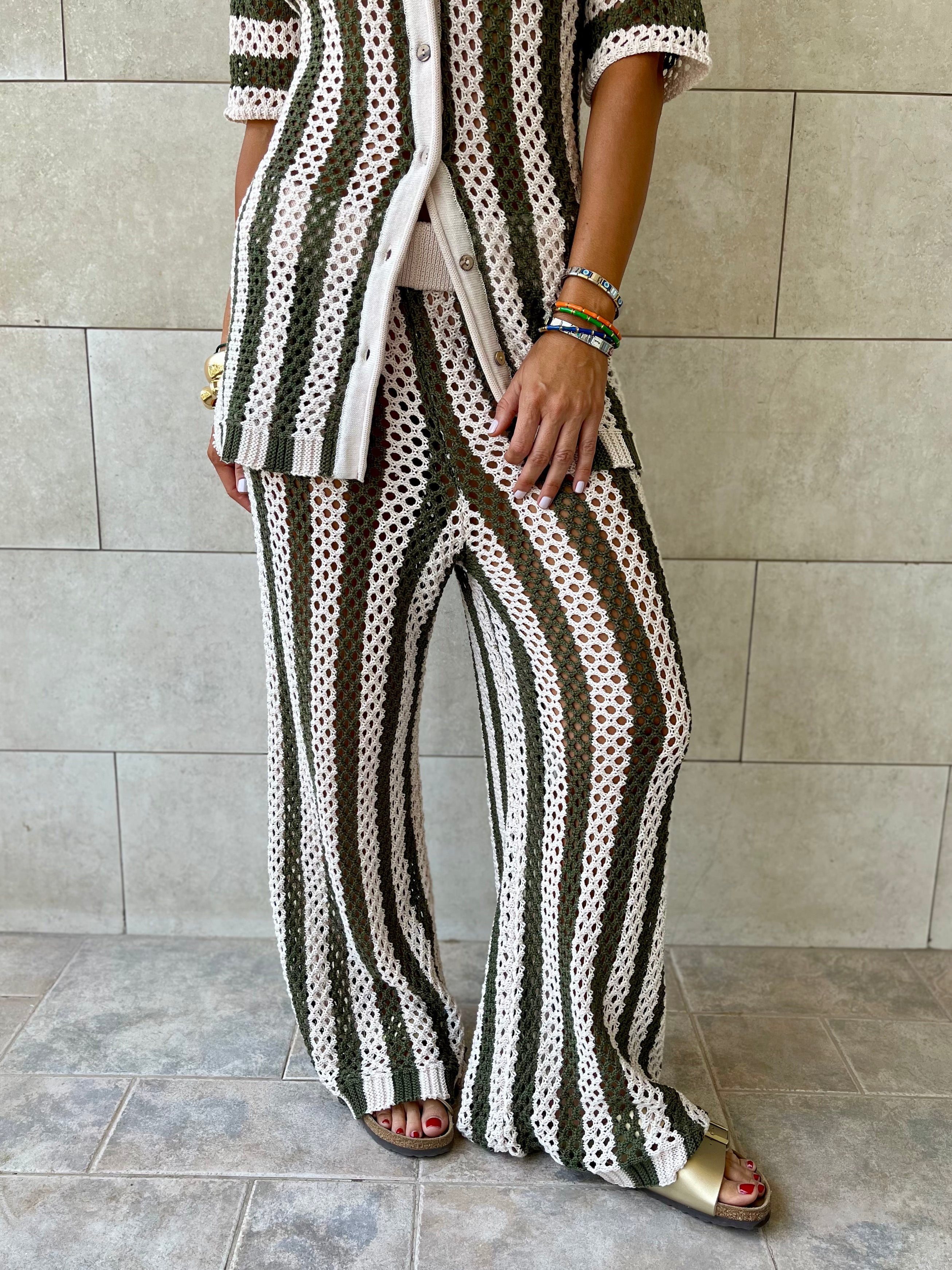 Olive Finally Sunny Crochet Pants Set