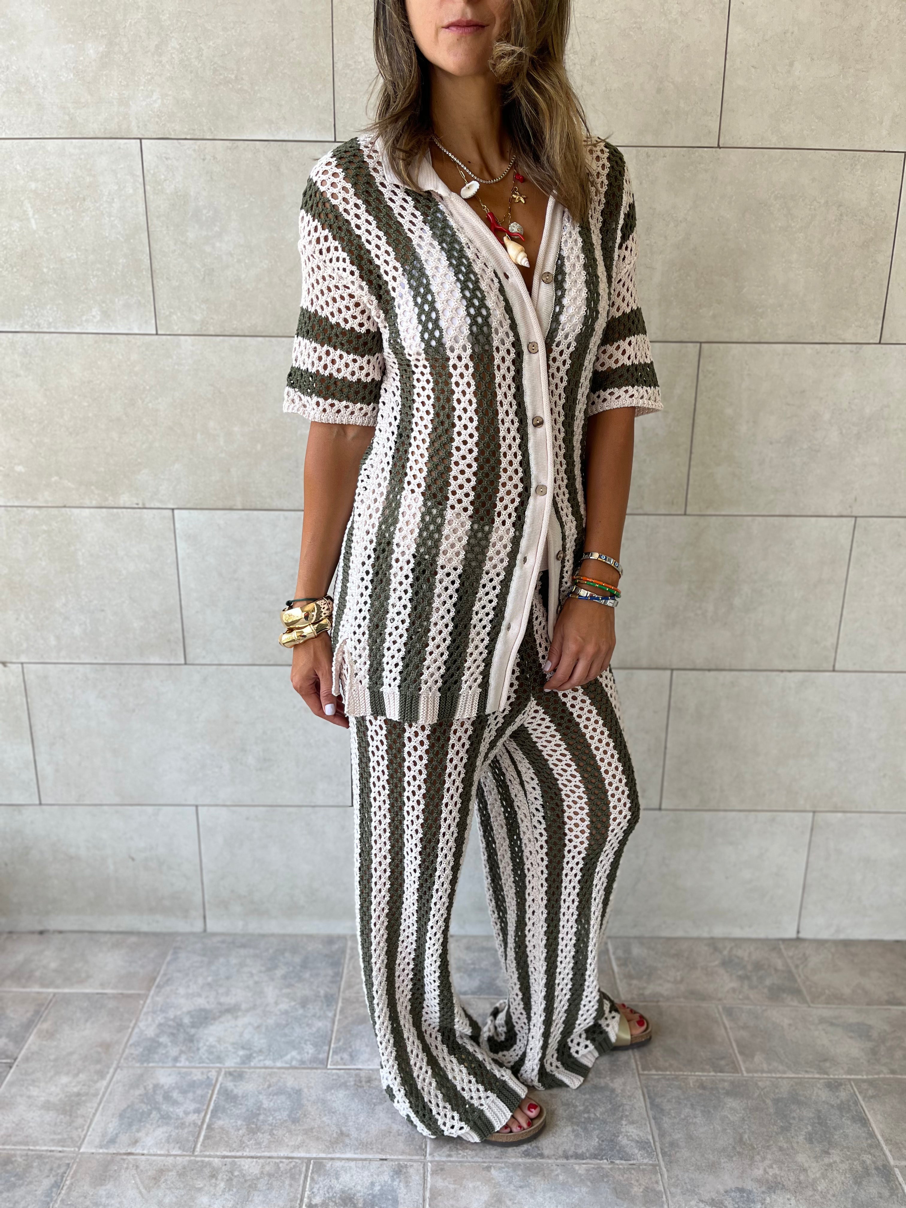 Olive Finally Sunny Crochet Pants Set