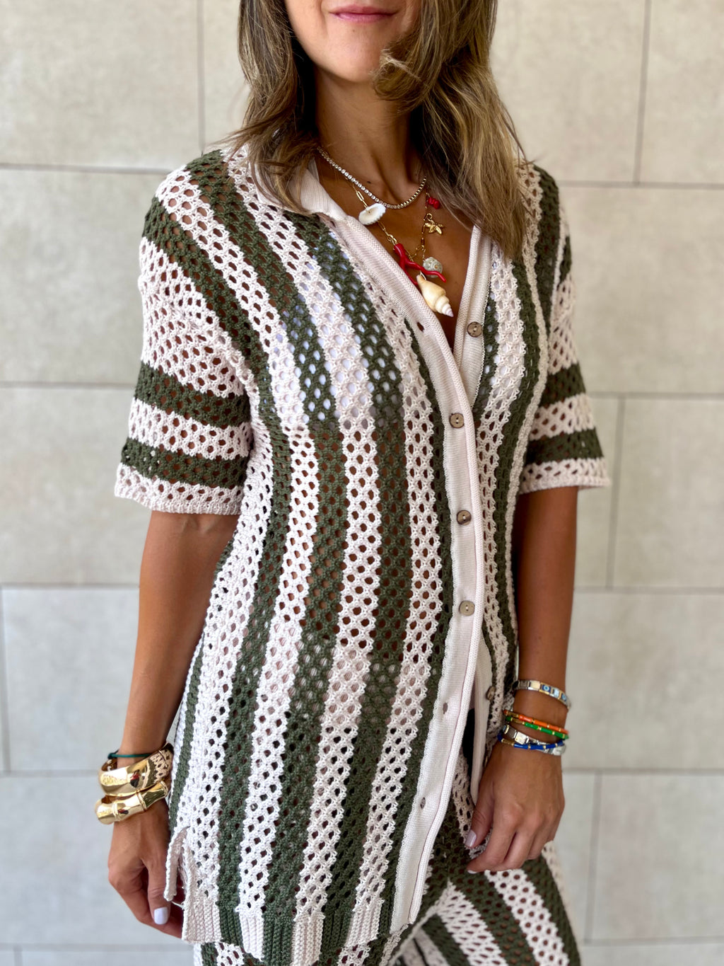 Olive Finally Sunny Crochet Pants Set