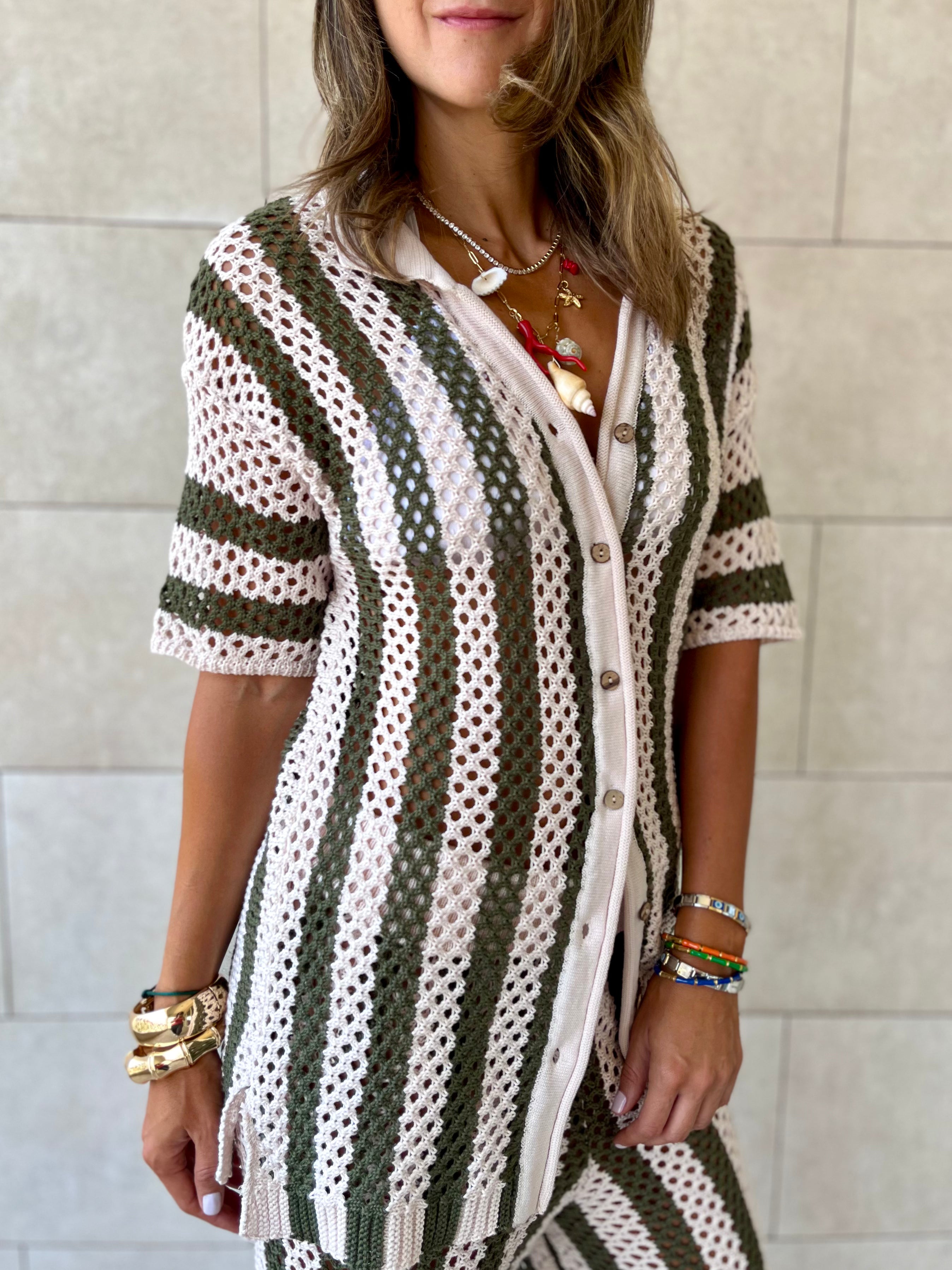 Olive Finally Sunny Crochet Pants Set