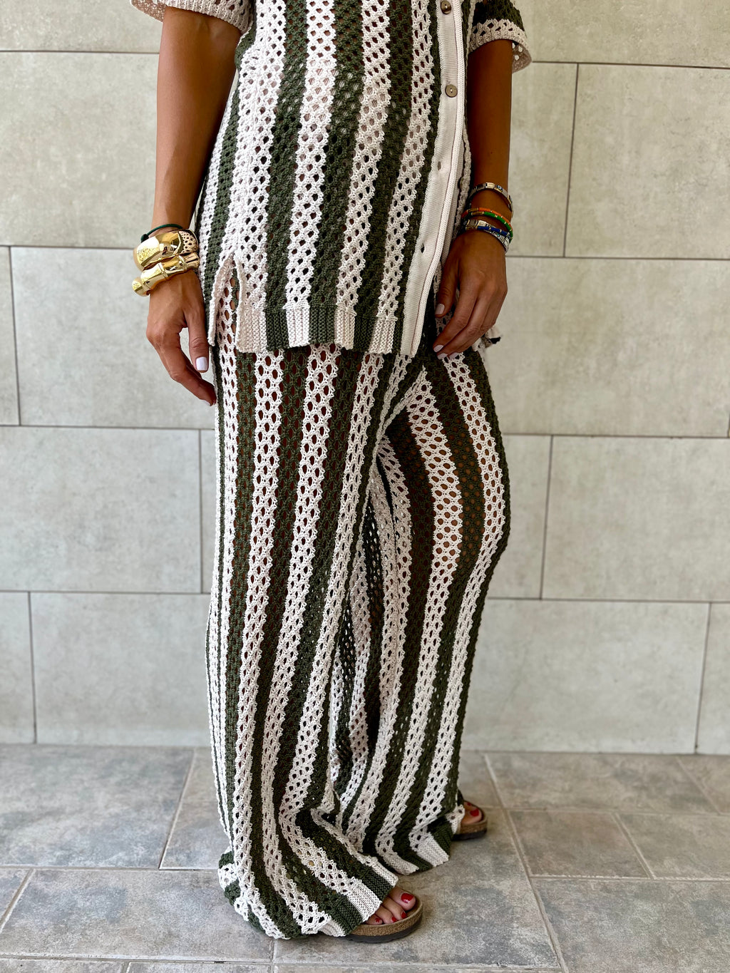 Olive Finally Sunny Crochet Pants Set