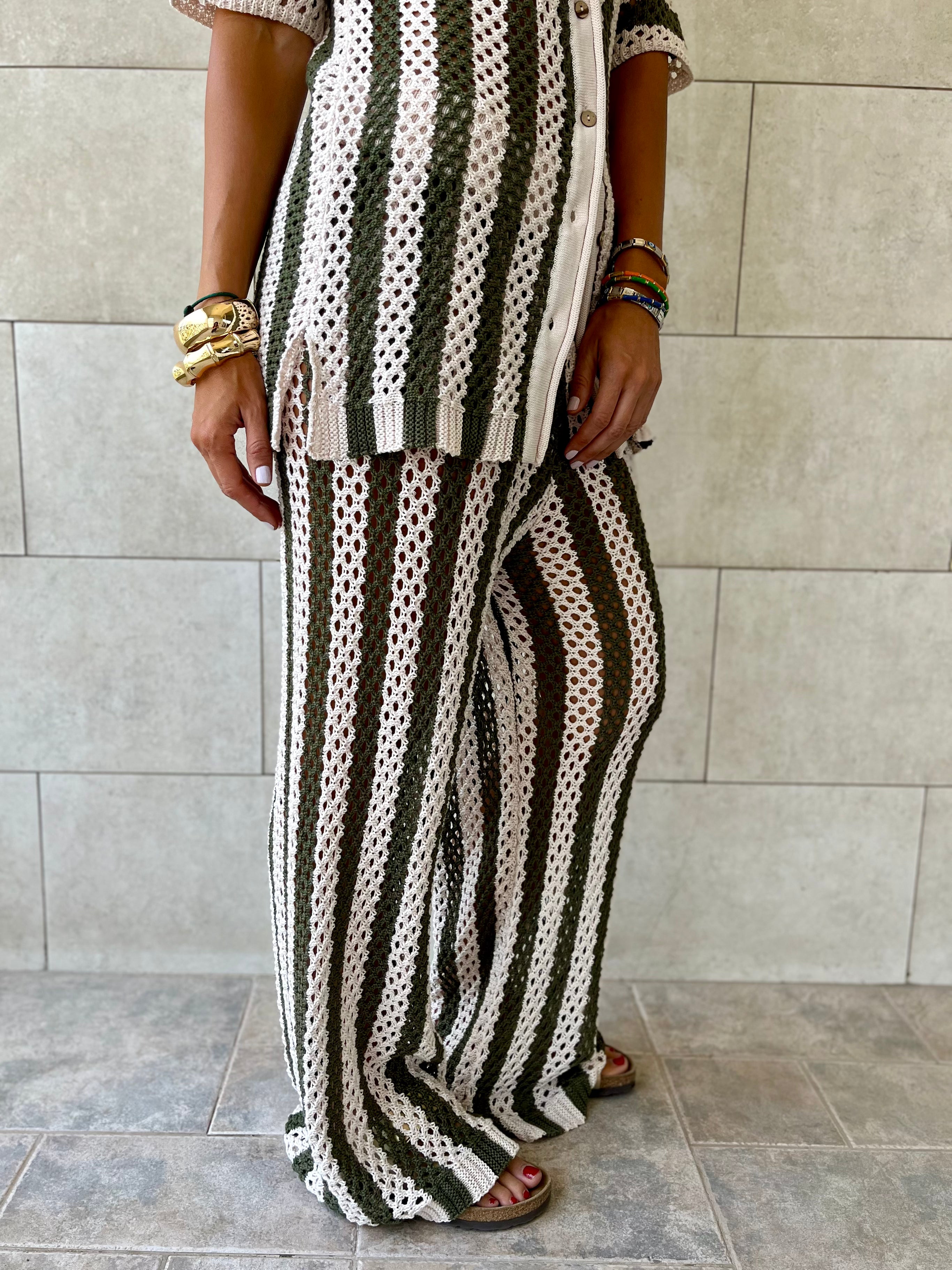 Olive Finally Sunny Crochet Pants Set