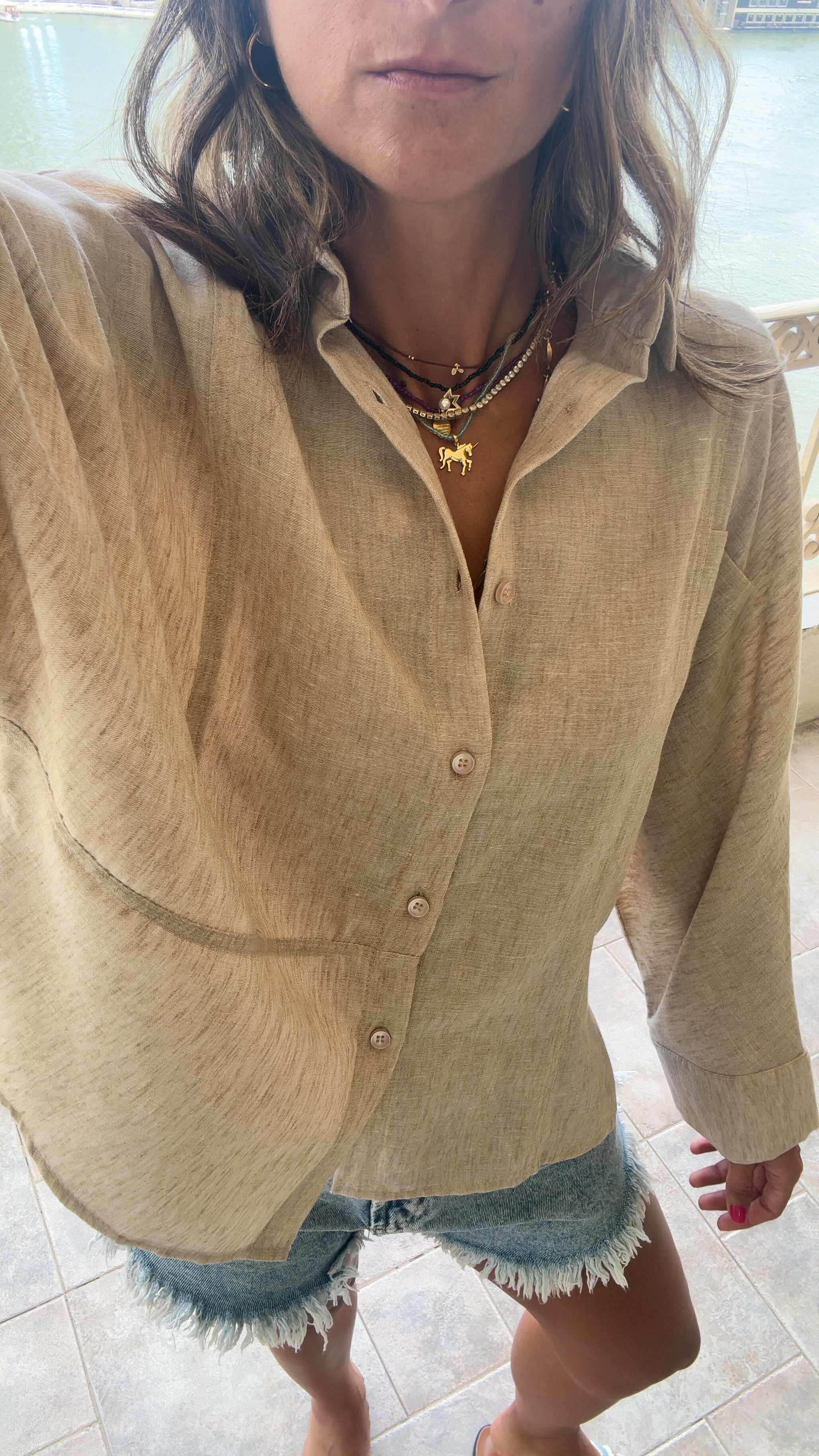 Beige Haze Linen Shirt