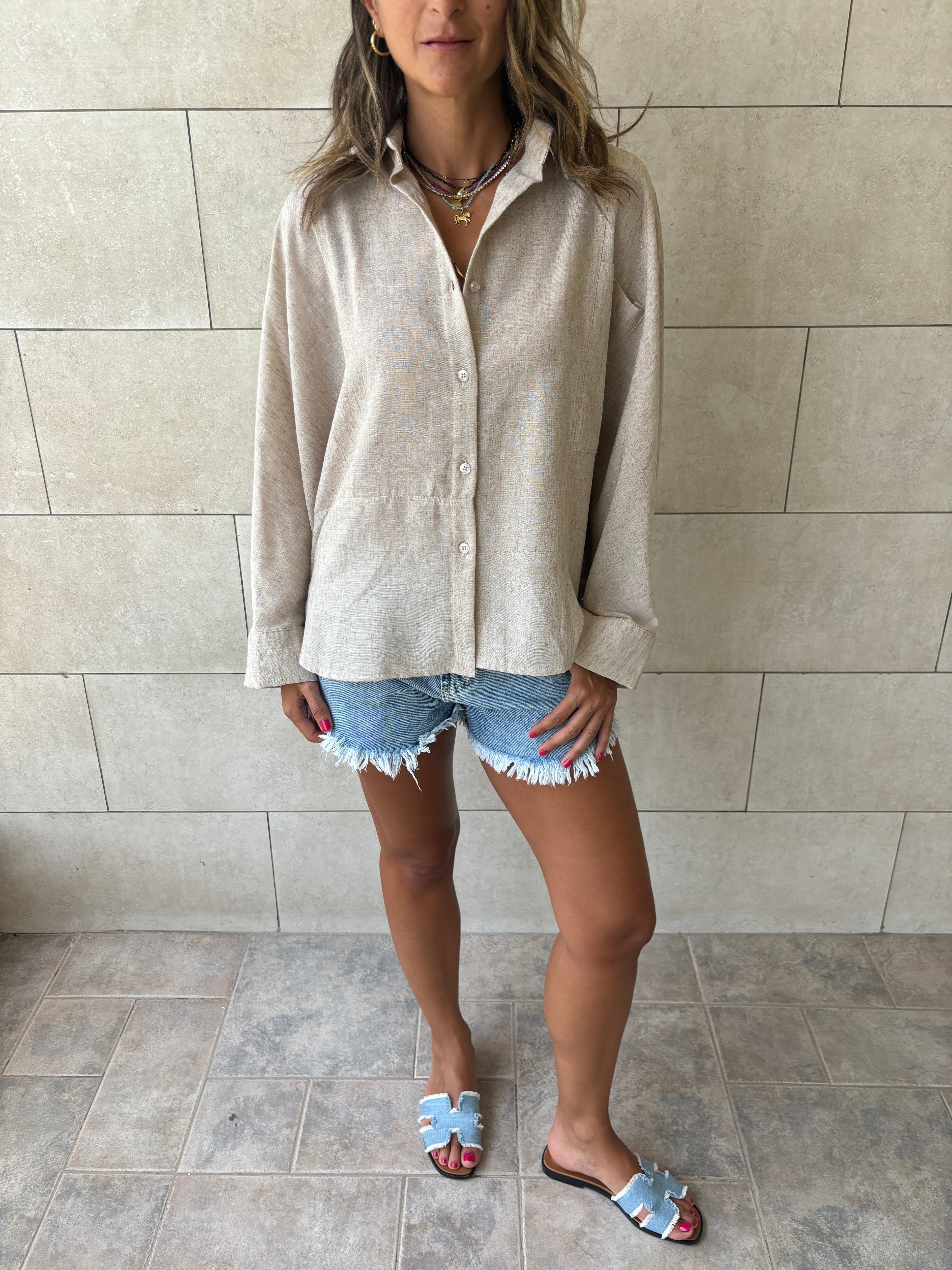 Beige Haze Linen Shirt