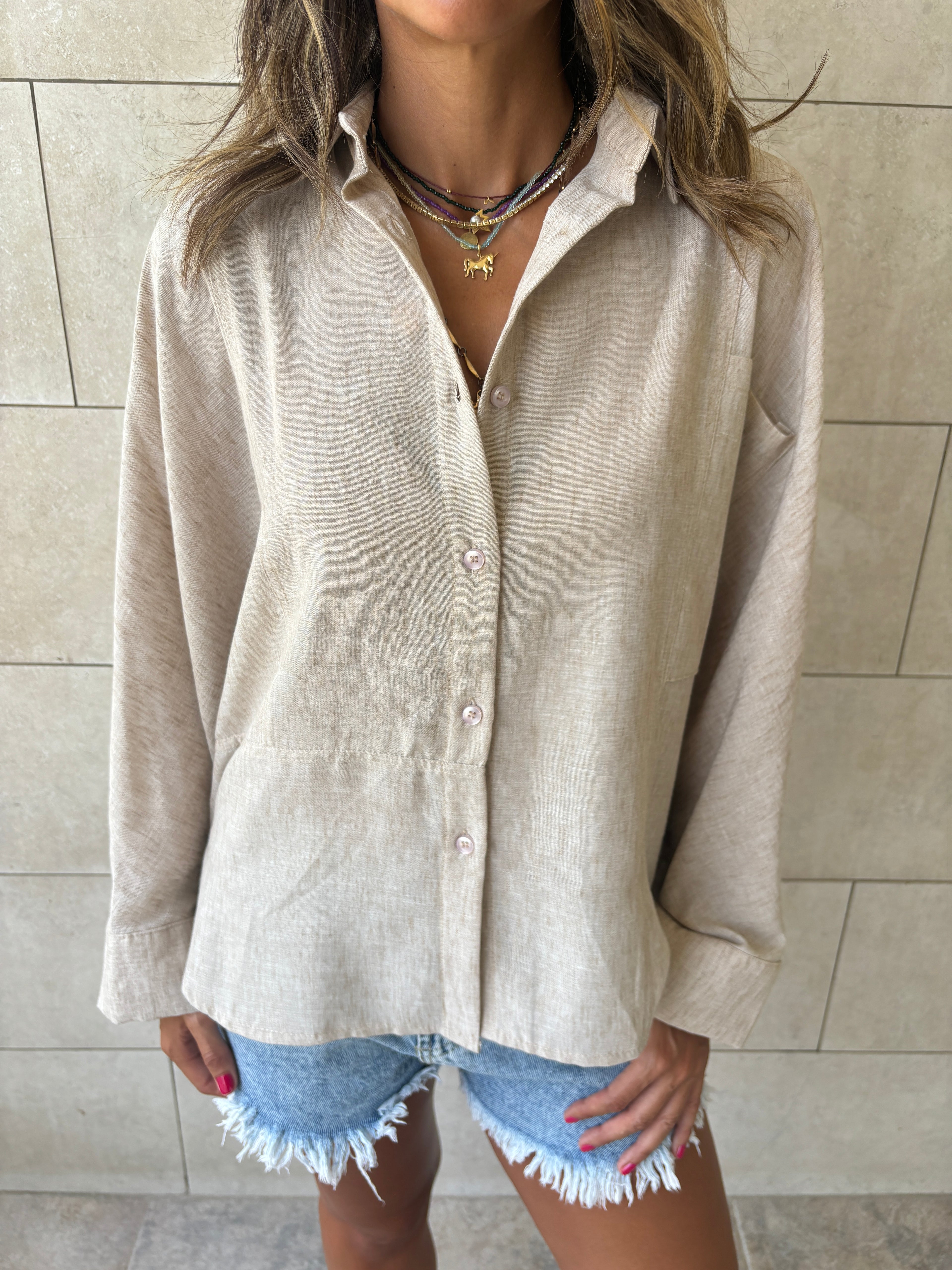 Beige Haze Linen Shirt