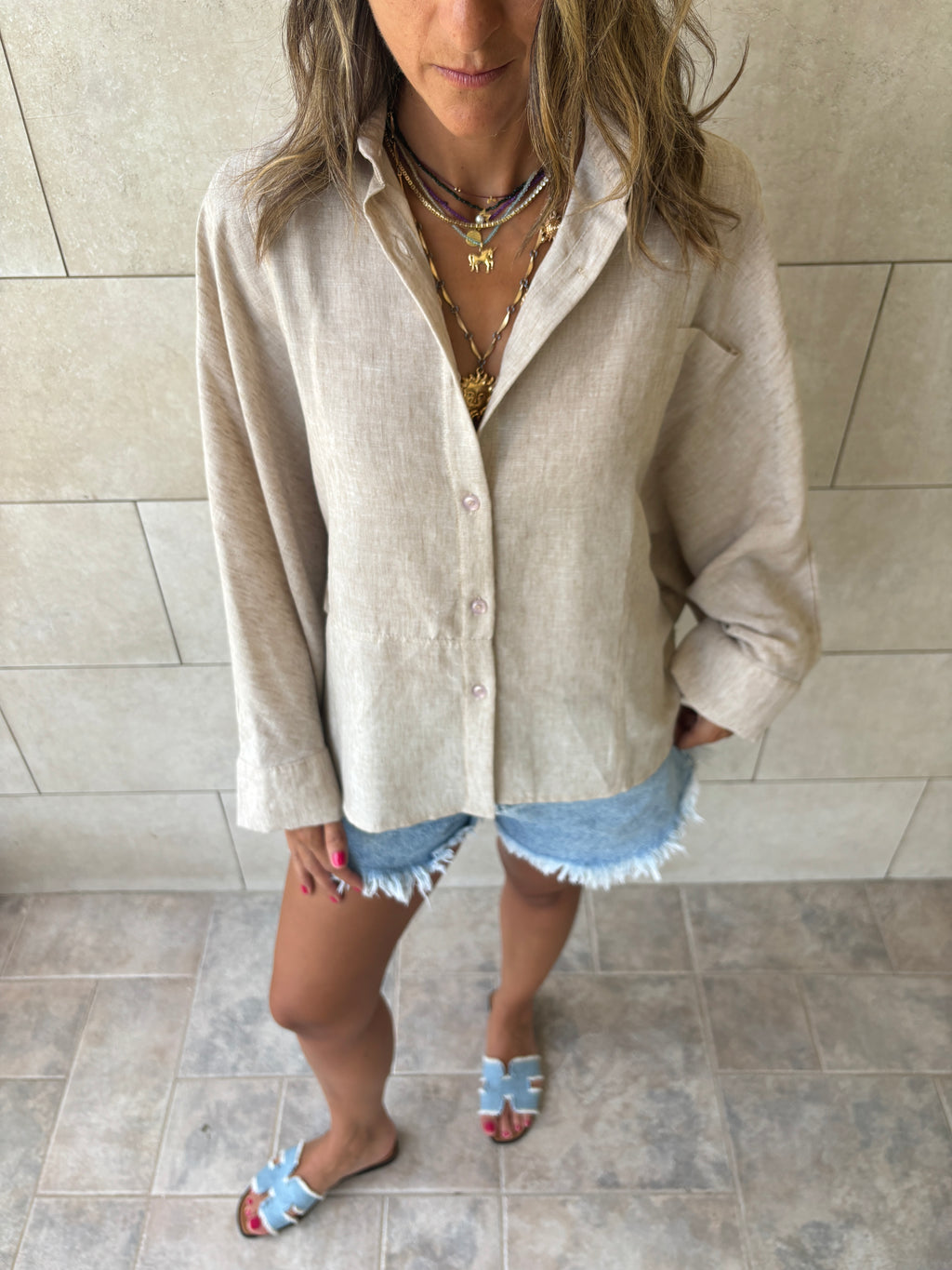 Beige Haze Linen Shirt