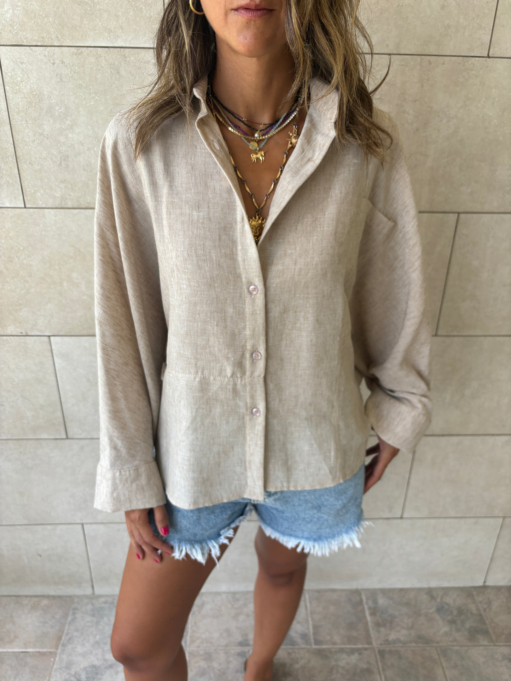 Beige Haze Linen Shirt