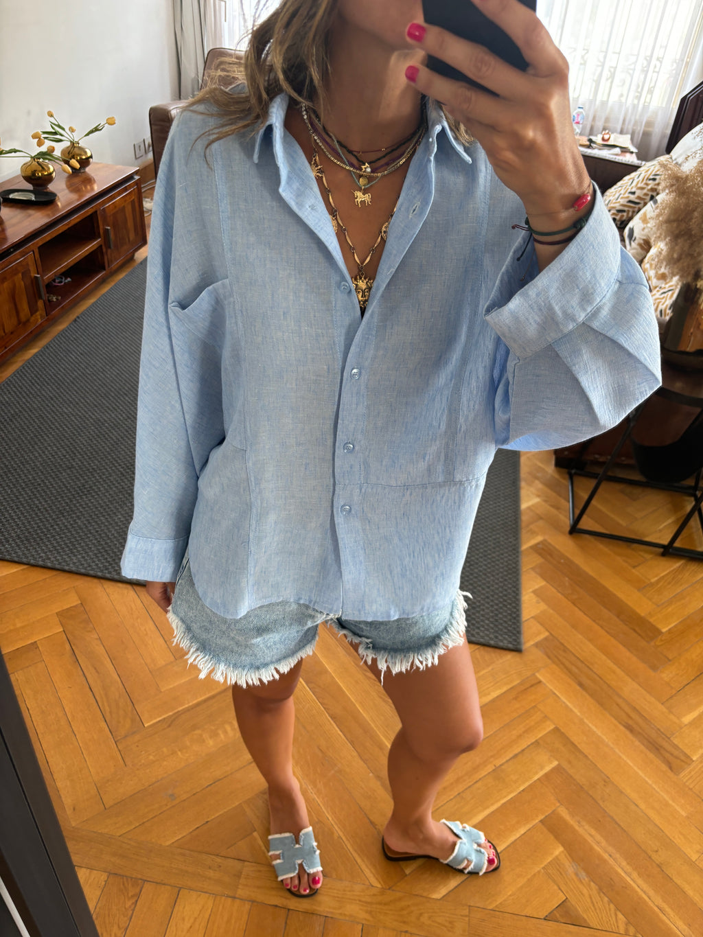 Baby Blue Haze Linen Shirt