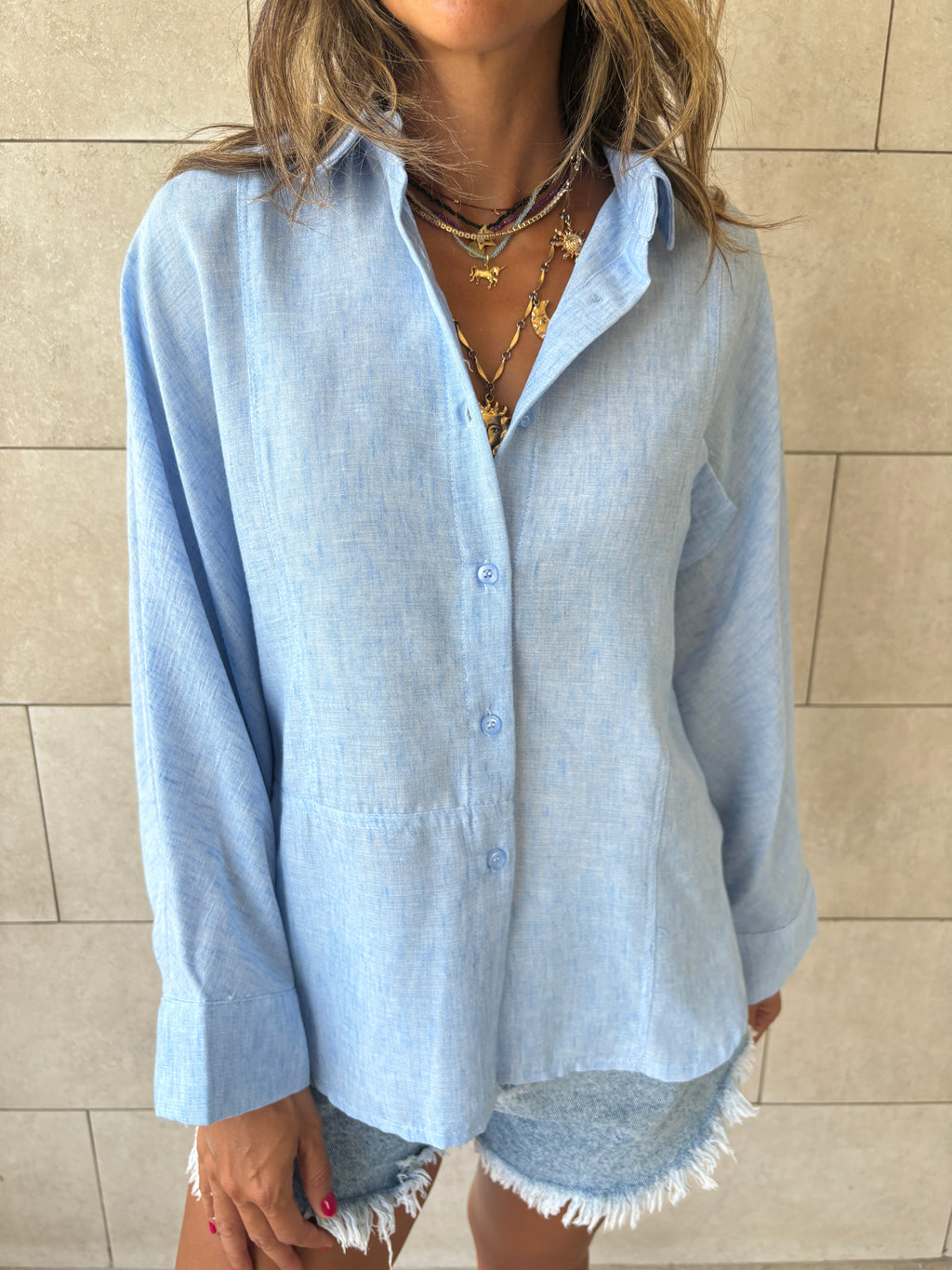 Baby Blue Haze Linen Shirt