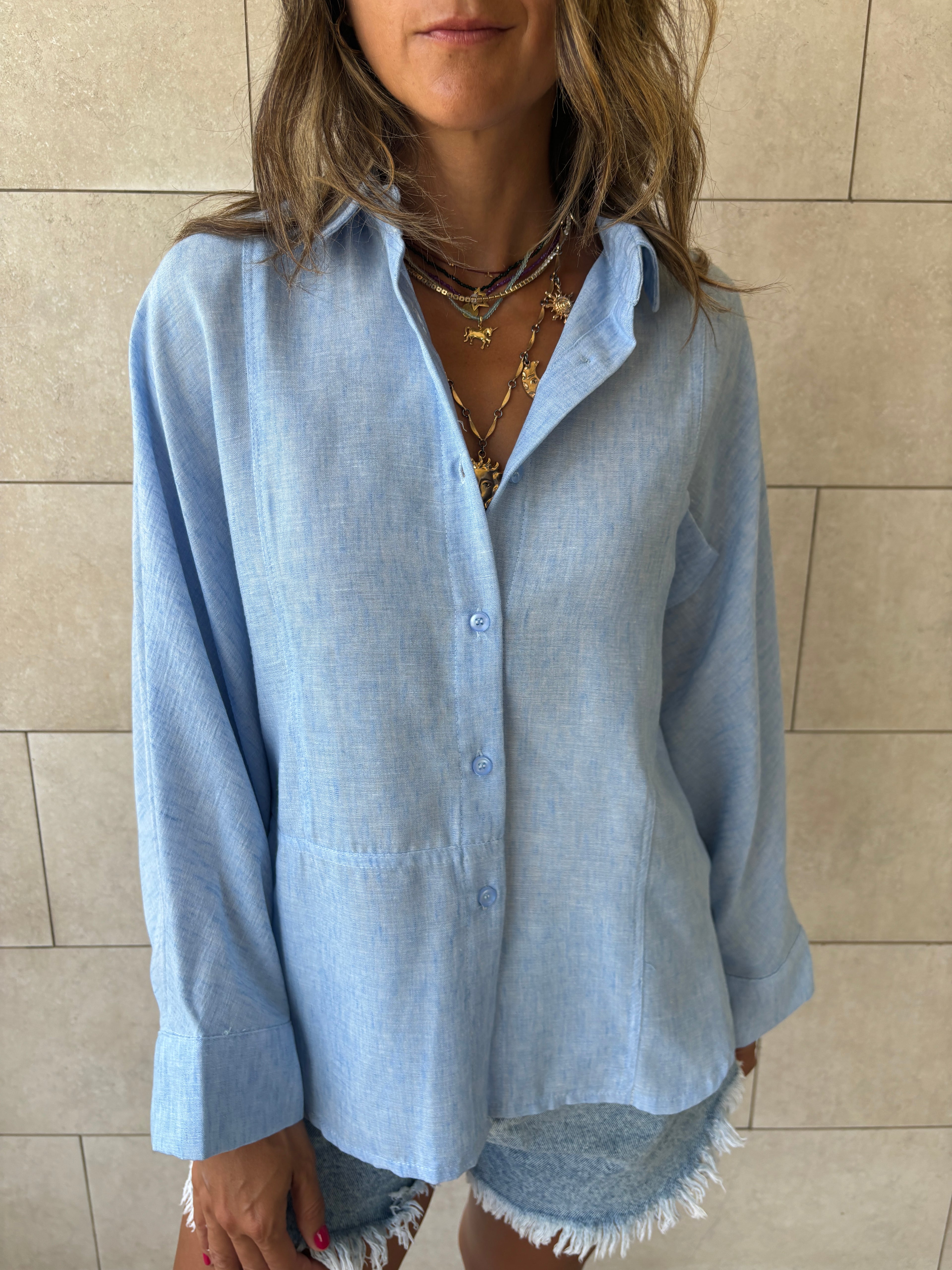 Baby Blue Haze Linen Shirt