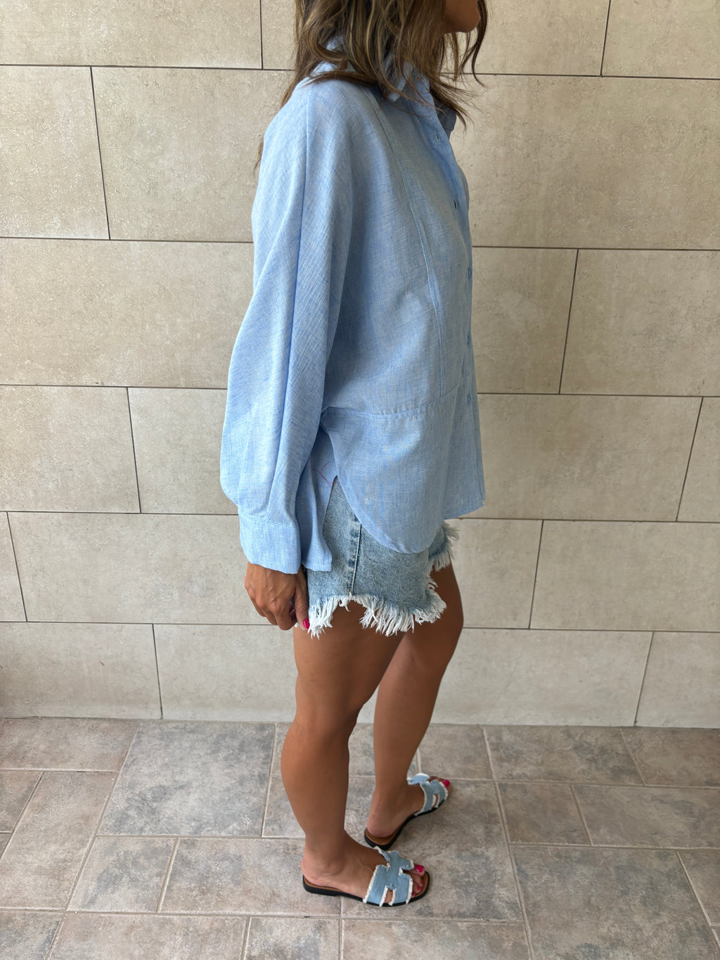 Baby Blue Haze Linen Shirt