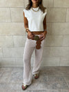 Beige Summer Moment Crochet Pants