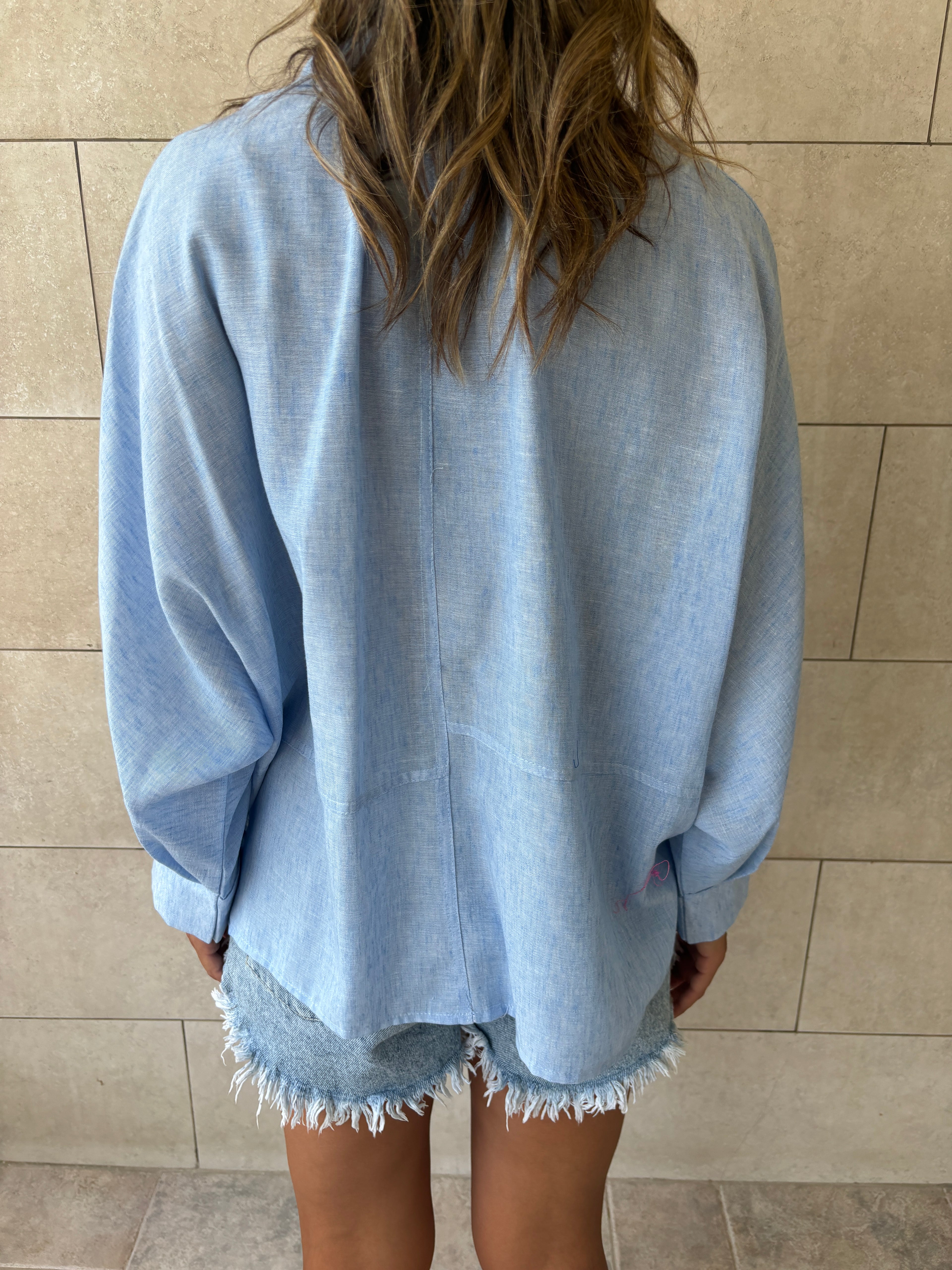 Baby Blue Haze Linen Shirt
