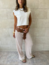 Beige Summer Moment Crochet Pants