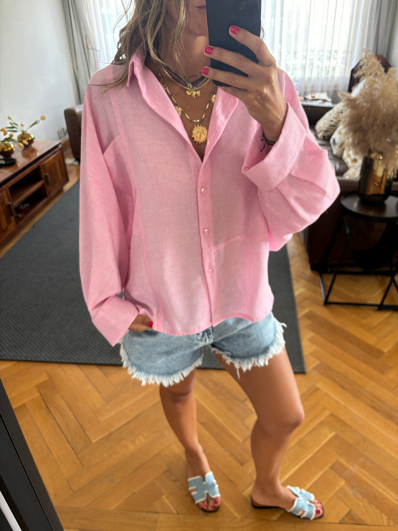 Pink Haze Linen Shirt
