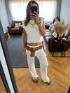 Beige Summer Moment Crochet Pants