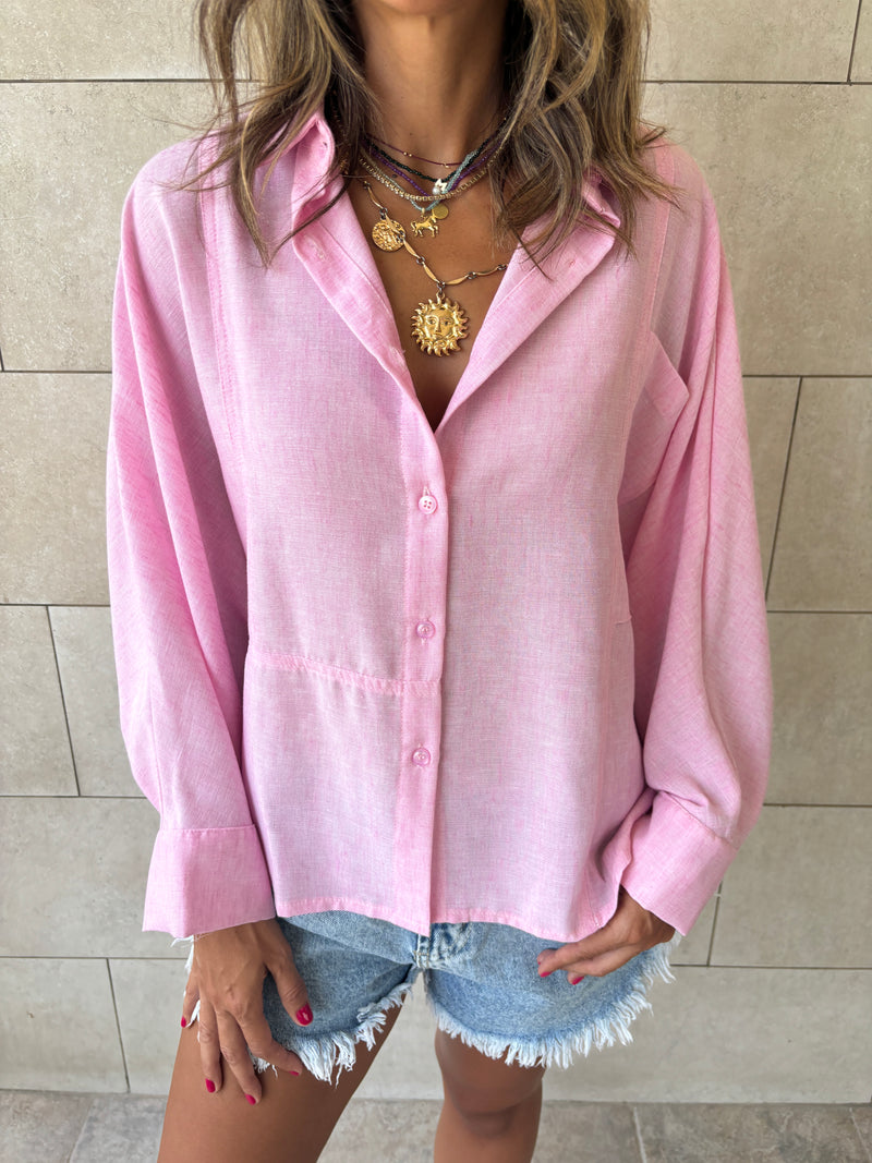 Pink Haze Linen Shirt