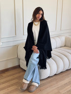Black Shawl Poncho