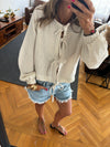 Ivory Ribbon Tie Blouse