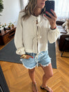 Ivory Ribbon Tie Blouse