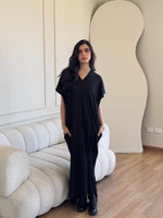 Black Ribbed Flowy Dress