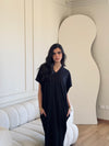 Black Ribbed Flowy Dress