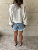 Ivory Ribbon Tie Blouse