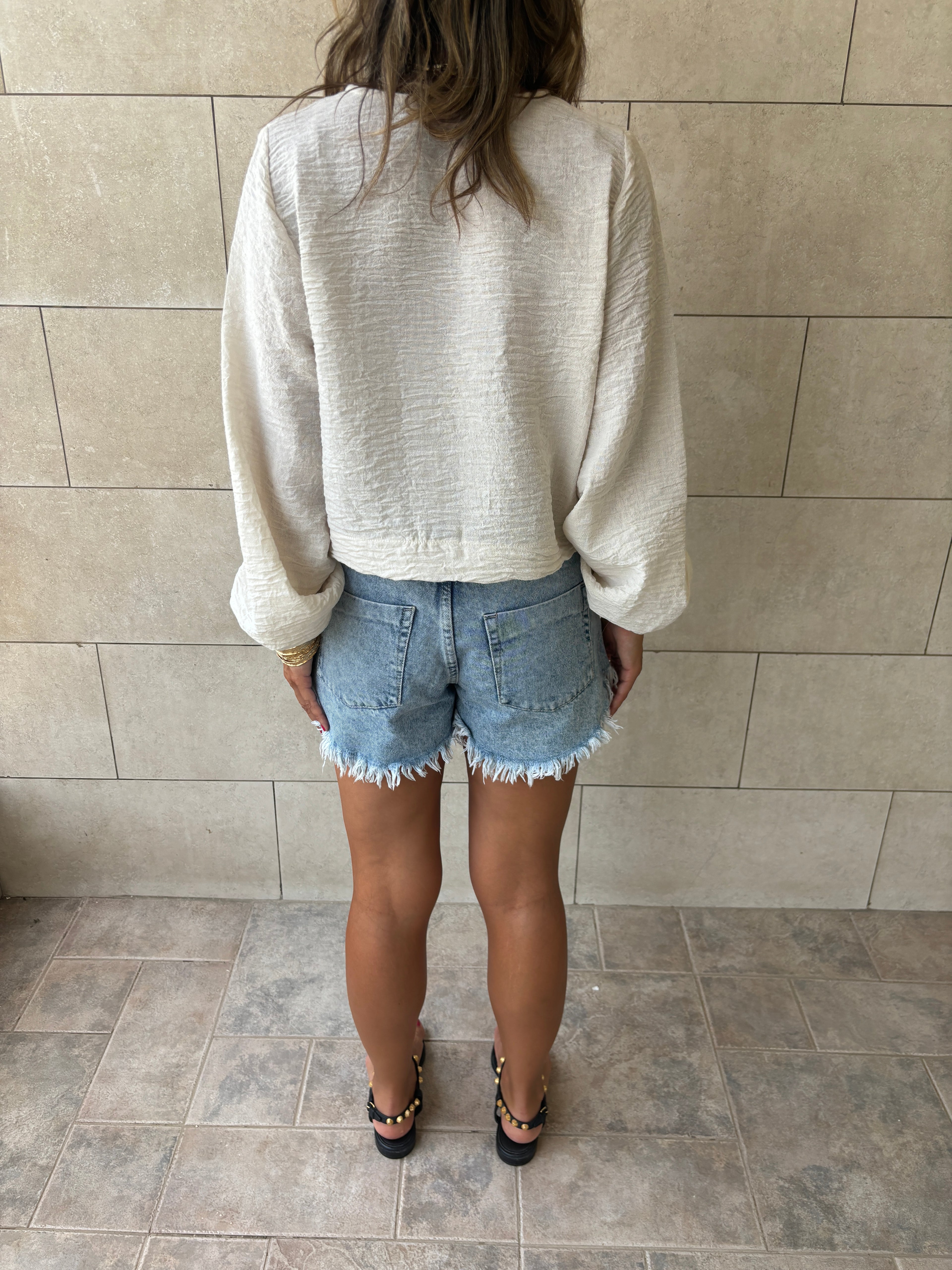 Ivory Ribbon Tie Blouse