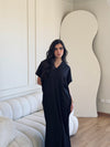 Black Ribbed Flowy Dress