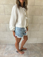 Ivory Ribbon Tie Blouse