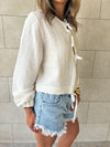 Ivory Ribbon Tie Blouse