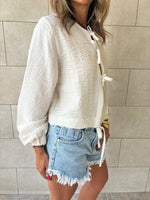 Ivory Ribbon Tie Blouse