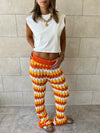 Orange Giving Waves Crochet Pants