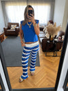 Blue Giving Waves Crochet Pants