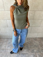 Olive Ring Scuba Top