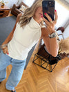 White Ring Scuba Top