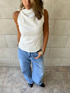 White Ring Scuba Top