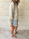 Grey Ribbon Tie Blouse