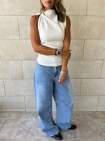 White Ring Scuba Top
