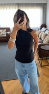 Black Ring Scuba Top