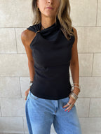 Black Ring Scuba Top