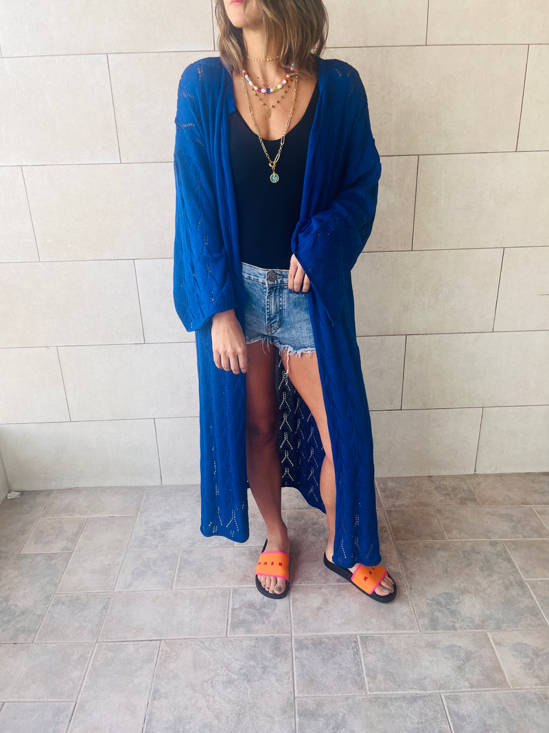 Blue Wishbone Kimono