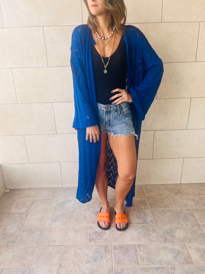 Blue Wishbone Kimono