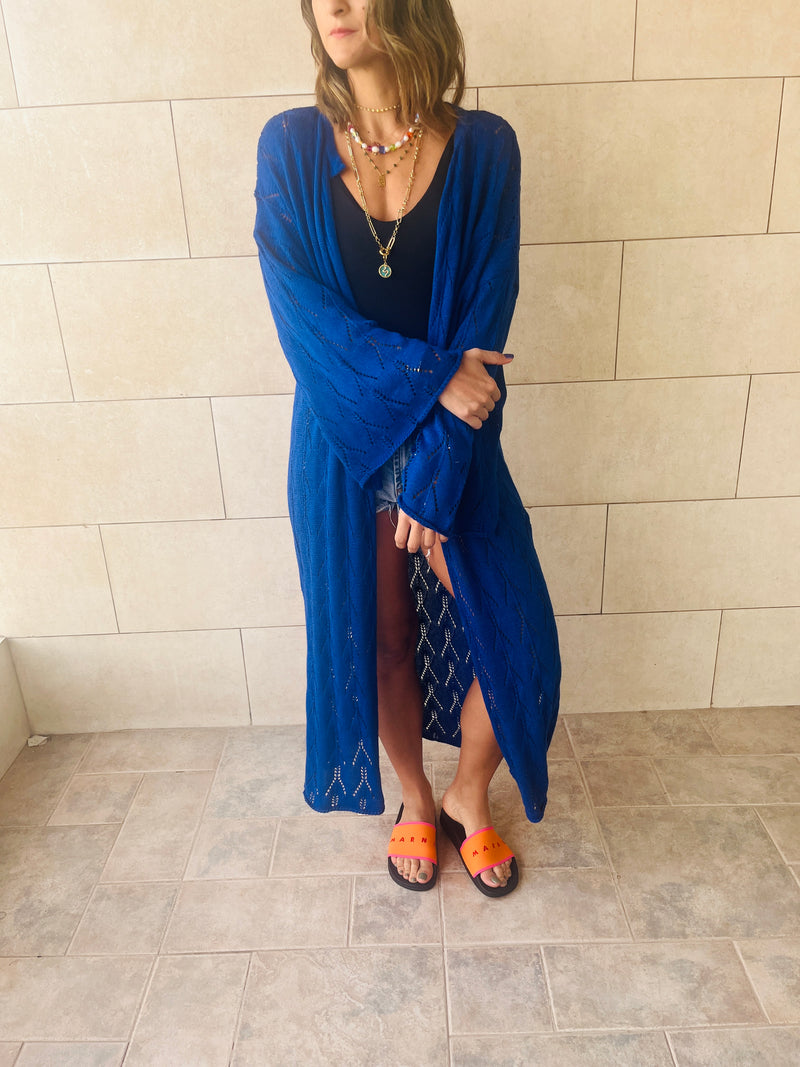 Blue Wishbone Kimono