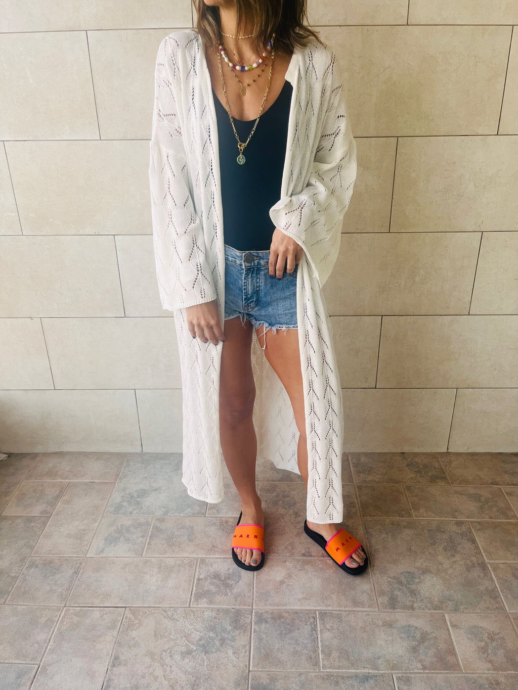 White Wishbone Kimono
