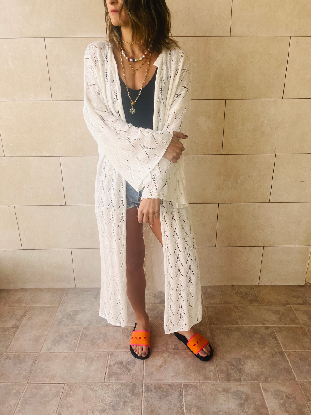 White Wishbone Kimono