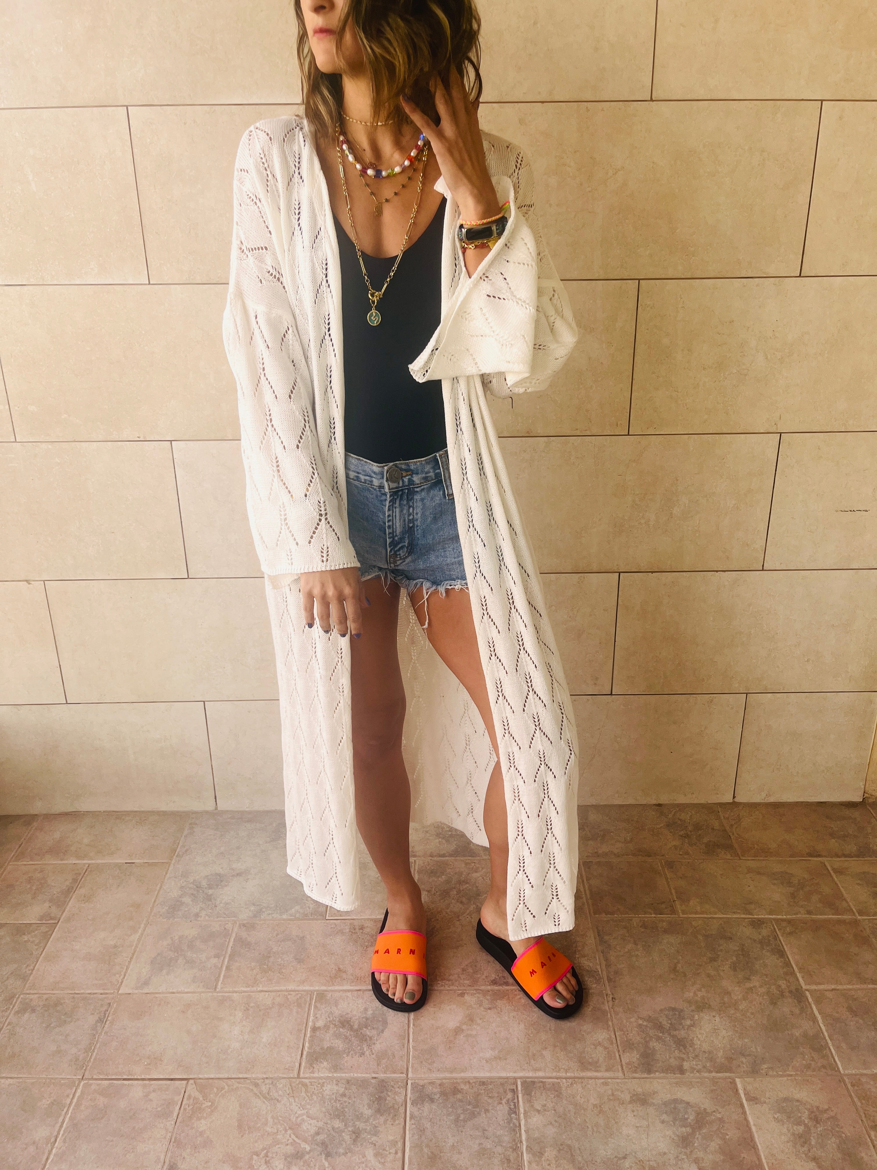 White Wishbone Kimono