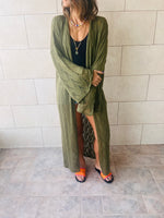 Olive Wishbone Kimono