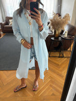 Baby Blue Cotton Cloud Shirt Dress