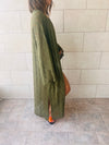 Olive Wishbone Kimono